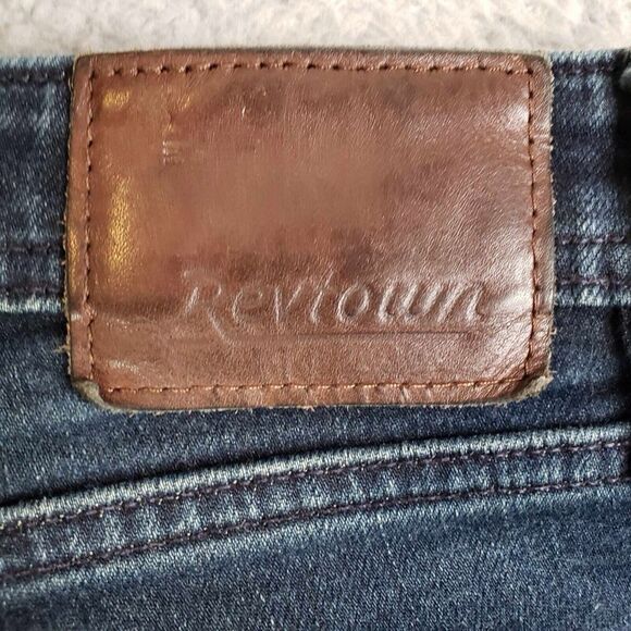 Revtown Jeans Mens Size 36X30 Dark Wash Blue Decade Denim Sharp Straight Stretch - Picture 6 of 12
